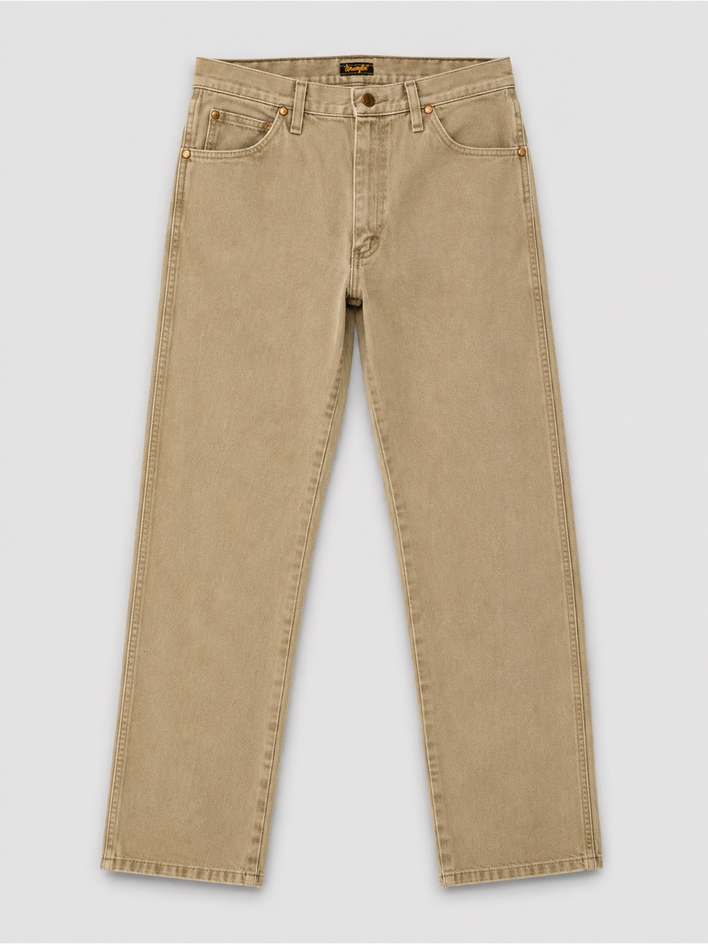 Wrangler Men’s 31x34 Tan Khaki Straight Leg Jeans 100% Cotton